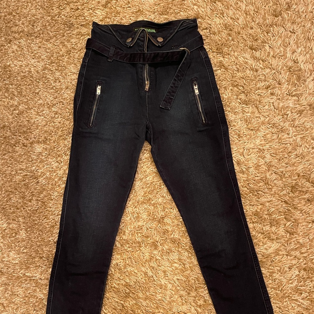 Blue Revival high waisted skinny denim jeans